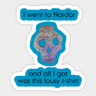 Nordor Face Lousy T-shirt Black Text Sticker